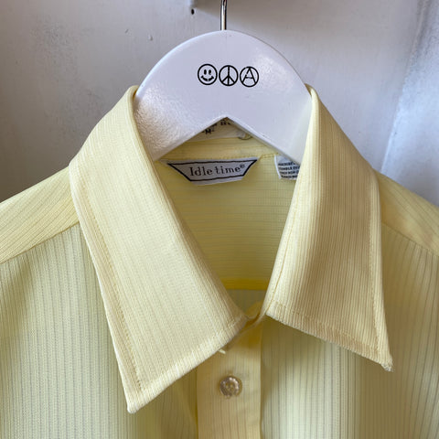 70's Sheer Yellow Button-up - Medium