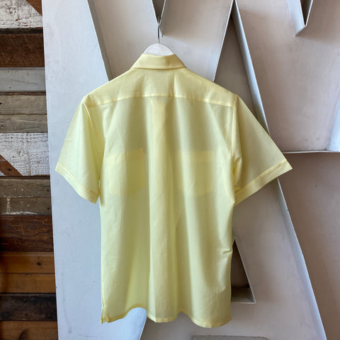 70's Sheer Yellow Button-up - Medium
