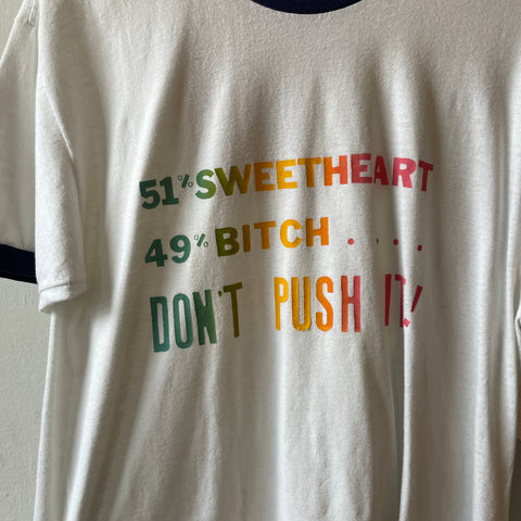 70’s Sweetheart Ringer Tee - XL