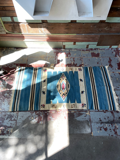40’s Chimayo Handwoven Rug - 57" x 27”