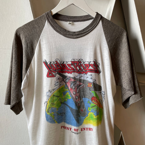 80’s Judas Priest Point of Entry Raglan Tee - Medium