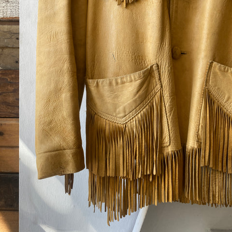 60's Buckskin Fringe Jacket - Medium