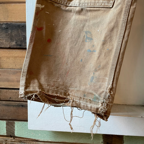 80’s Thrashed and Embellished Carhartt Dungarees - 30” x 28”