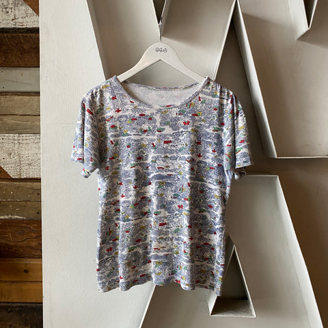 80's Jungle Print Top - Small