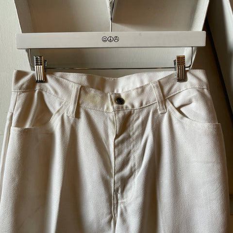 60’s Big E Levi’s White Canvas Trousers - 29.5” x 27”