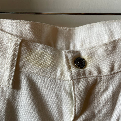60’s Big E Levi’s White Canvas Trousers - 29.5” x 27”