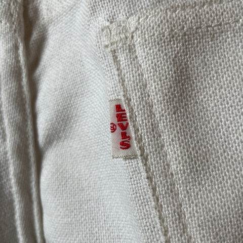 60’s Big E Levi’s White Canvas Trousers - 29.5” x 27”