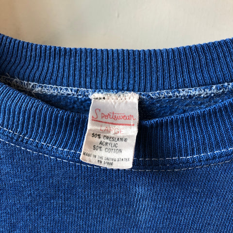 80's Blue Raglan Sweatshirt - Large