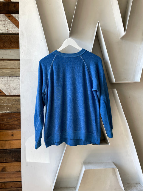 80’s Blue Poly Raglan Crewneck - Medium