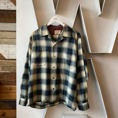 60's Shadow Plaid Flannel - Large
