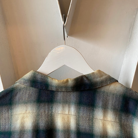 60's Shadow Plaid Flannel - Large