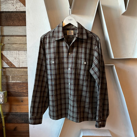 60’s Plaid Wool Loop Collar - Large