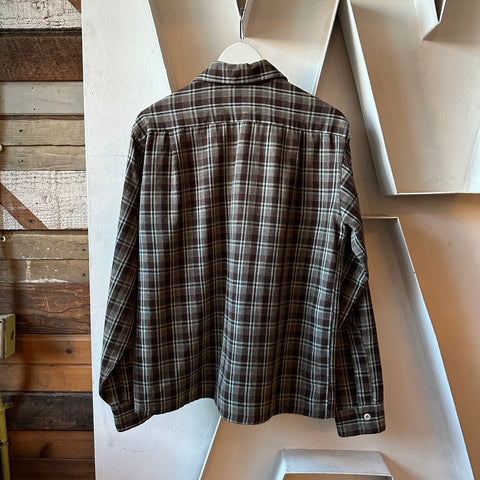 60’s Plaid Wool Loop Collar - Large
