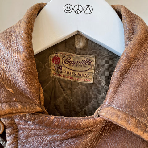 40’s Boyville Leather Jacket - XXS