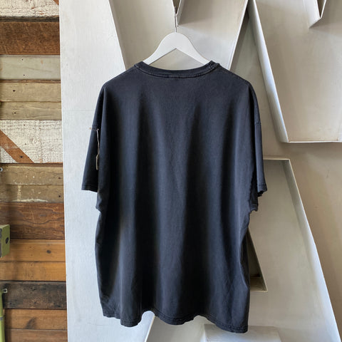 90's Faded Black Pocket Tee - XL