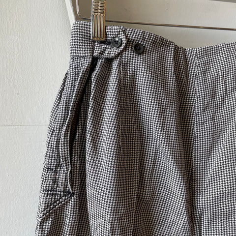 60’s Side Zip Houndstooth Trousers - 25” x 23.5”