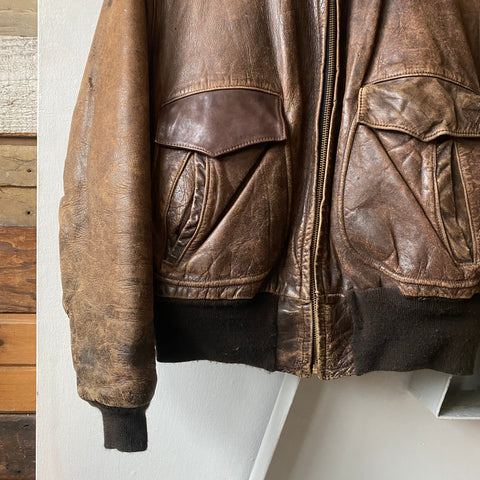 70's Shearling Bomber Jacket - Large