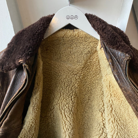 70's Shearling Bomber Jacket - Large