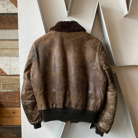 70's Shearling Bomber Jacket - Large