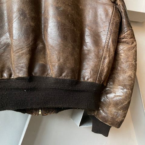 70's Shearling Bomber Jacket - Large
