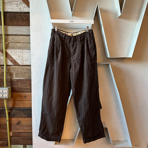 50’s Brown Striped Trousers - 27” x 25.5”