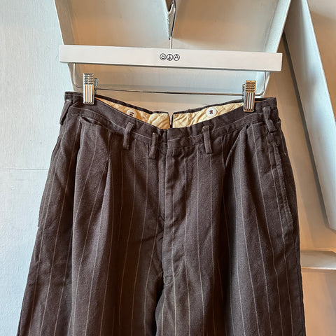 50’s Brown Striped Trousers - 27” x 25.5”