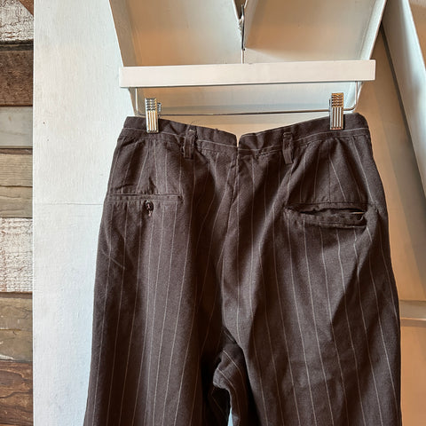 50’s Brown Striped Trousers - 27” x 25.5”