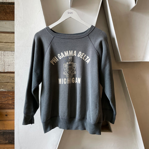 60’s Phi Gamma Delta Michigan Crewneck Sweatshirt- Large