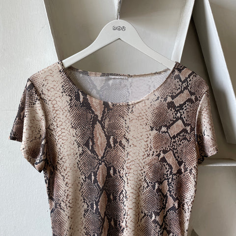 90’s Sheer Snake Print Party Tee - XS