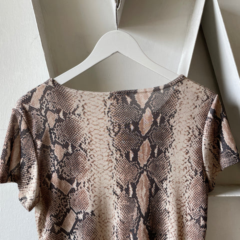 90’s Sheer Snake Print Party Tee - XS