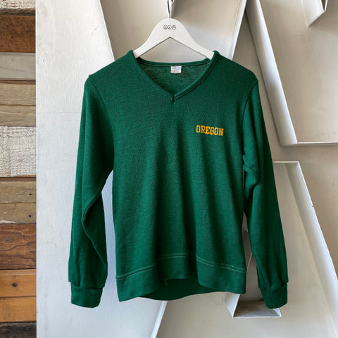 70’s Oregon Ducks V-Neck Sweater - Small