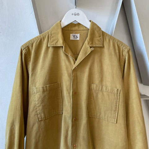 60's Corduroy Loop Collar Shirt - Medium