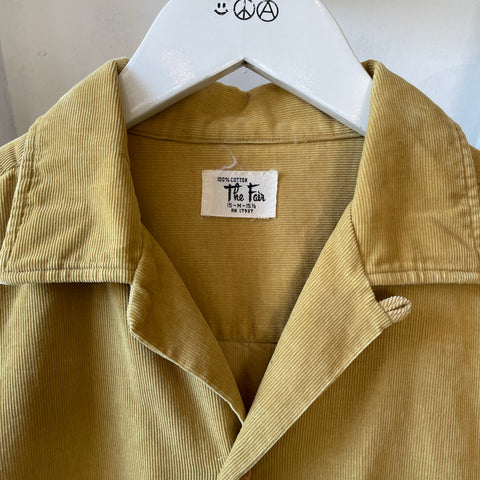 60's Corduroy Loop Collar Shirt - Medium