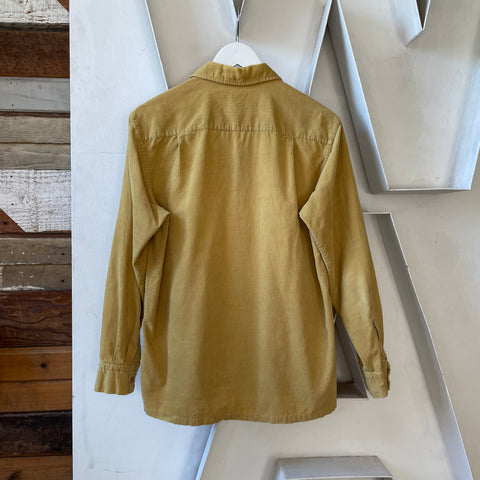 60's Corduroy Loop Collar Shirt - Medium