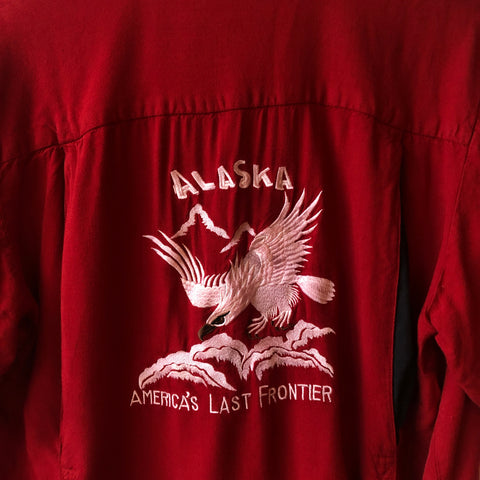 70's Alaska Rayon Bowling Shirt - Medium
