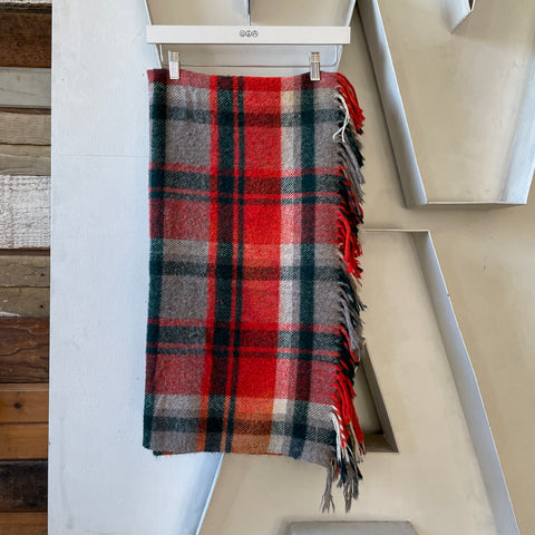 60’s Wool Throw Blanket - 52” x 52”