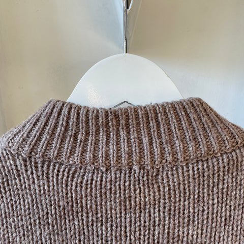80’s Shetland Wool Zip Sweater - Large