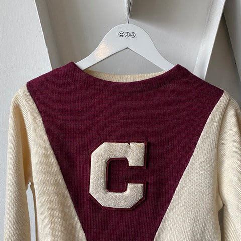 50’s Boat Neck Collegiate Sweater - Medium