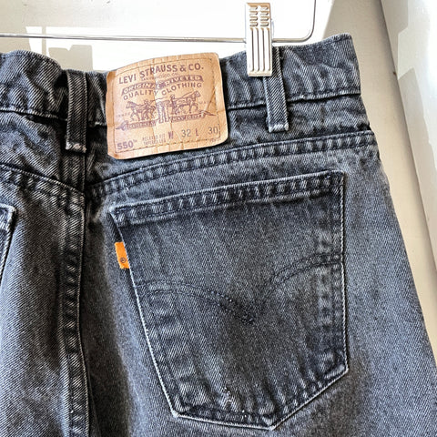 80’s Black Levi's 550 Denim - 30" x 28"