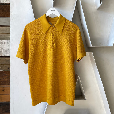 60’s Donegal Textured Knit Polo - Large