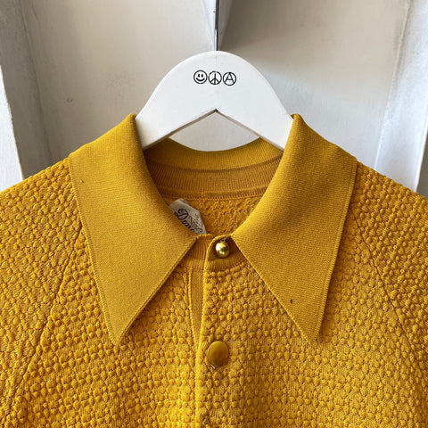 60’s Donegal Textured Knit Polo - Large