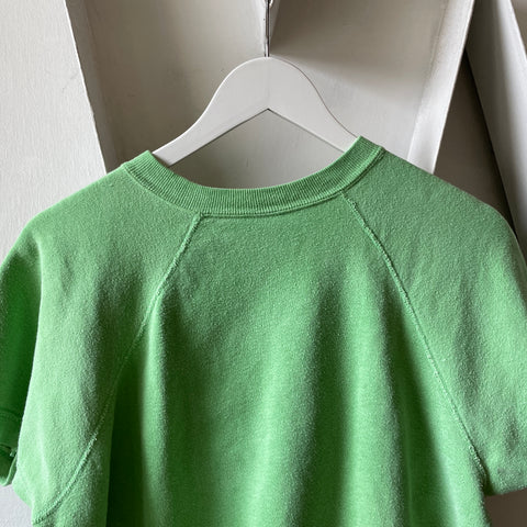 60’s Faded Green Short Sleeve Sweatshirt - Small