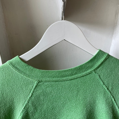 60’s Faded Green Short Sleeve Sweatshirt - Small