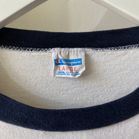 70’s Thoroughbred Blue Bar Tee - Large