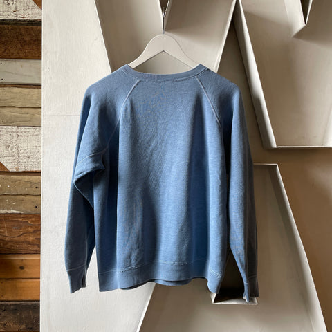 60’s Faded Blue Gusset Crewneck Sweatshirt - Medium