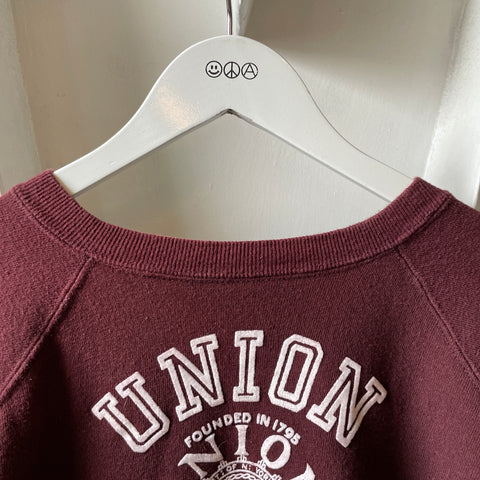 70’s Champion Flock Print Union College Crewneck Sweatshirt - Medium