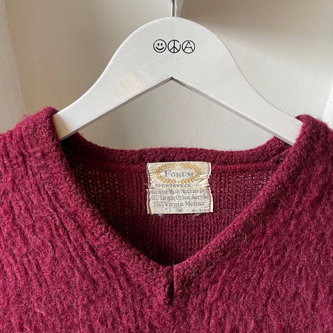 60’s Mohair V Neck Sweater - Medium