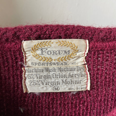60’s Mohair V Neck Sweater - Medium