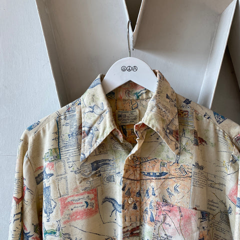 70's Kmart Patterned Button Up - Medium