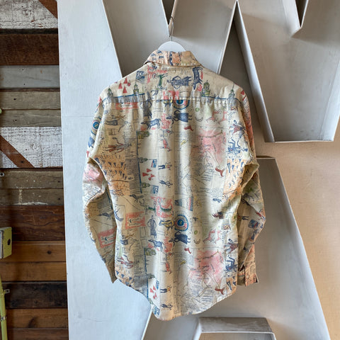 70's Kmart Patterned Button Up - Medium